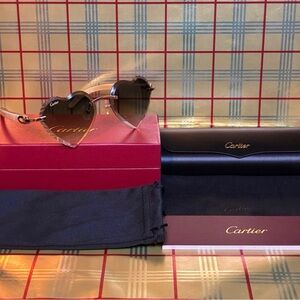 Cartier Buffalo Horn Rimless Sunglasses